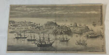 1864 magazine engraving~ ADMIRAL LUIS HERNANDEZ PINZON'S FLEET Chincha Islands picture