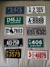 10 Vintage 1954 Bike License Plates, Western States picture