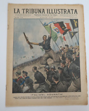 La Tribuna Illustrata 1935 Vintage Newspaper Italy Supplemento Italiani Adunatai picture