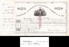 Carthage, Watertown and Sackets Harbor R. R. Co. Signed by Chauncey M. Depew and picture