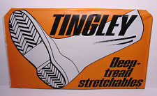 1970s Old Vintage TINGLEY BOOTS Advertising Sign Boot Shoe Sign Metal Sign USA picture