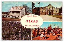 Vintage 1960s- Howdy From The Lone Star State, Texas Postcard (Posted 1967) picture