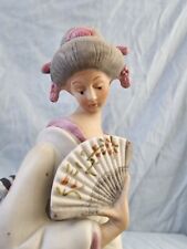 Vintage ARDALT Japanese Geisha Girl in KIMONO with Fan Porcelain Figurine Woman picture
