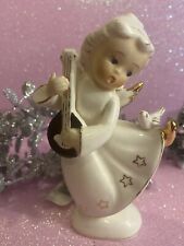 Vintage Ucagco Musical Christmas Ceramic Angel Peace Bird Japan picture