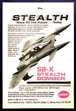 1987 Cox SB-X Stealth Bomber Gas-Powered Jet Plane photo vintage print ad picture