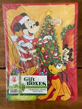 New Sealed Vintage Disney Mickey Mouse Christmas Gift Boxes Set Of 4 picture