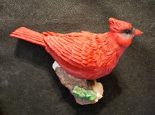 RED CARDINAL BIRD ON BIRCH FIGURINE   e8900UXX picture