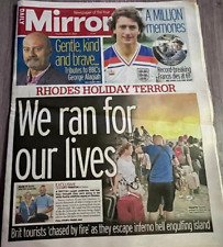 Newspaper daily mirror July 25th 2023 Trevor Francis George Alagiah dead picture