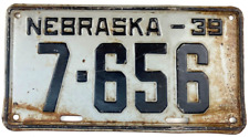 Nebraska 1939 Auto License Plate Vintage Man Cave Madison Co Decor Collector picture