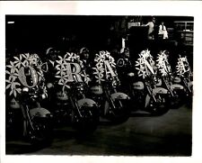 LG8 1971 Original Photo MIAMI MOTORCYCLE POLICE CARRY ORANGE BOWL PARADE BANNER picture