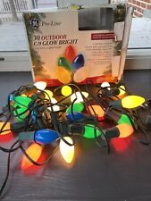 Vintage GE Pro-Line 30 Outdoor C-9 Glow Bright Christmas Lights 29 Ft Working picture