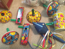 HALLOWEEN NOSIEMAKER VINTAGE METAL TOYS LOT OF 8 MARDI GRAS NEW YEARS PARTY picture
