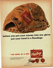 1969 RAWLINGS Fastback Baseball Glove Vintage print Ad picture