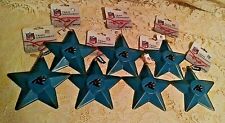 CAROLINA PANTHERS ORNAMENT SET 7 NEW METAL STAR CHRISTMAS FOCO NWT NFL FOOTBALL. picture