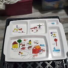 Vintage 1987 Anacapa Melamine Ware Farm Children’s Divided Plate Tray  #905-1 picture