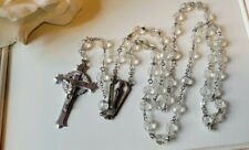 † VINTAGE Catamore Sterling Silver Clear FACETED ROSARY 21
