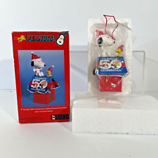 Peanuts Snoopy Woodstock 50th Anniversary 5” Lighted Musical Ornament Kurt Adler picture
