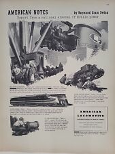 1942 American Locomotive Fortune WW2 Print Ad Q2 Trains Tanks Raymond Gram Swing picture