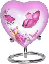 Small Heart Urns Keepsake Butterfly Cremation Urn 3