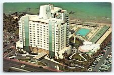 1950s MIAMI BEACH FL EDEN ROC HOTEL AIR-VIEW BEACHSIDE OCEAN POSTCARD P2887 picture
