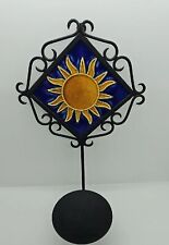 Vintage Celestial Tribal Sun Tile Wall Candle Holder Sconce 90s picture