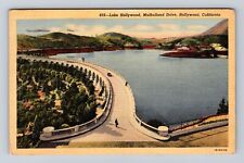 Hollywood CA-California, Mulholland Drive, Lake Hollywood Vintage c1946 Postcard picture