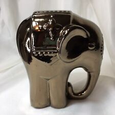 6.8” Elephant Figurine, Vintage Bronzed Ceramic, Decorative Collectible❤️ picture