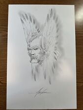 The Warlord sketched & Signed Mike Grell Original Comic Book Art Big 17” x 11” picture