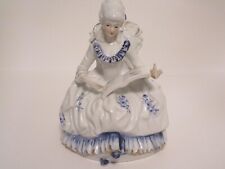 Vintage Porcelain Victorian Woman Sitting in Chair Reading Book 6 1/2