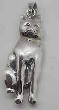 Vintage large sterling silver 925 sitting CAT pendant picture