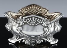 Superb Antique Continental Sterling Silver Floral Open Salt Cellar Bowl Frame picture