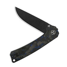 QSP Knives Osprey 139-G2 Knife Black Sandvik Steel & Shred Carbon Fiber/Blue G10 picture