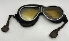 Antique Early Aviation Glass Lense Pilot Goggles picture