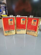 Vintage AMF Harley Davidson Hydraulic Fork Oil One Pint Metal Oil Can FULL NOS picture