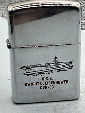 Vintage 1994 USS Dwight D Eisenhower CVN-69 High Polish Chrome Zippo Lighter picture