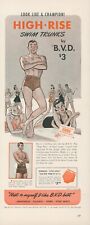 1942 BVD High Rise Swim Trunks Beach Bikini Lifter Upper Vintage Print Ad L24 picture