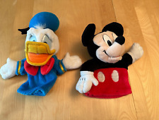 Vintage Mattel Disney Donald Duck & Mickey Mouse 10” Plush Hand Puppet  picture