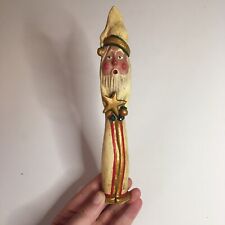 Bill Jauquet Folk Art Santa Pencil Figurine Holiday Decor Holding Star Christmas picture