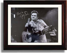 8x10 Framed Johnny Cash - the Finger - Autograph Promo Print picture