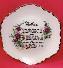 Vintage Decorative Ceramic Mother Plaque Plate Gold Leaf Edge Mother’s Day picture