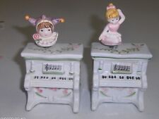 SCHMID MUSIC BOXES - 2 SMALL PIANOS - 1 WITH JESTER   1 WITH BALLERINA BOTH WORK picture