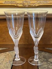 Two (2) Vintage Igor Carl Faberge Kissing Doves Wine Glass Water Goblets France picture