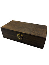 Unfinished wooden box, 8x4x2.5 inch storage box with hinge lid, small wooden picture