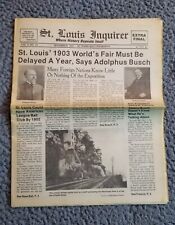 Vintage St Louis Inquirer Newspaper Adolphus Busch 1903 World's Fair Delayed  Mo picture