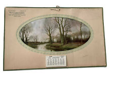 1923 CALENDAR BENSON LUMBER CO BENSON, IL W H BRUBAKER TREES WATERCOLOR WOODFORD picture