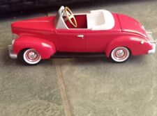 Die-cast Metal Car Coin Bank Red 1940 Ford Convertible Peddle Car Gearbox  picture