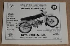 1963 Print Ad Pointer Motorcycles King of the Lightweights Jays Cycles Texas art picture
