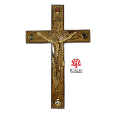 Huge Olive Wood 21Inch Crucifix Cross Artistic Hand Made Bethlehem Christian Art picture