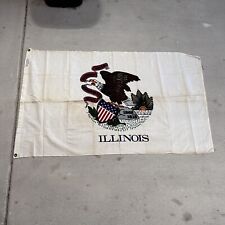 Vintage Defiance Illinois State Flag 100% Cotton Bunting 3’ X 5’ USA Bald Eagle picture