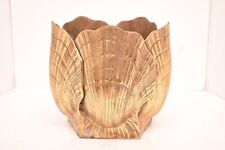 Vintage Large Solid Brass Nautilus Clam Shell Planter Cachepot Bowl MCM picture